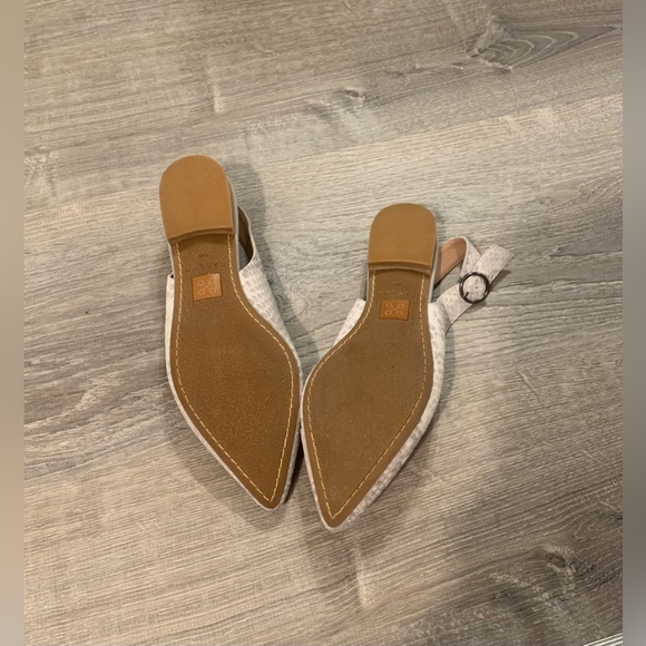 Gray Calson Suede Snake Print Slingback Flats - Picture 3 of 3